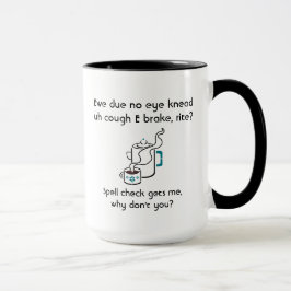 Grappig dat ik een koffiepauze spellingcontrole me mok