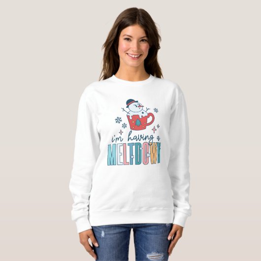 Grappig dat ik een Meltdown Snowman Winter heb Trui (Voorkant volledig)