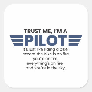 Grappig dat ik een pilotcitaat ben vierkante sticker