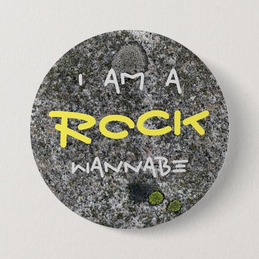 Grappig dat ik een Rock Wannabe Grey Granite ben Ronde Button 7,6 Cm (Voorkant)