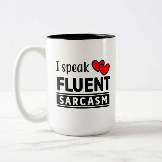 Grappig dat ik fluent Sarcasm spreek Tweekleurige Koffiemok (Links)