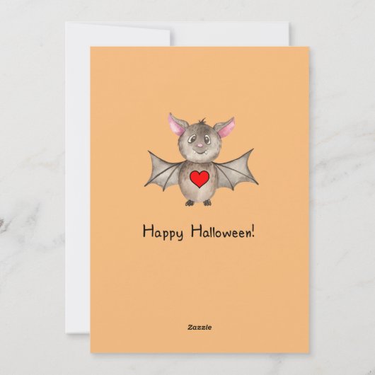 Grappig dat ik gek ben op jou Halloween Waterverf  Feestdagenkaart (Achterkant)