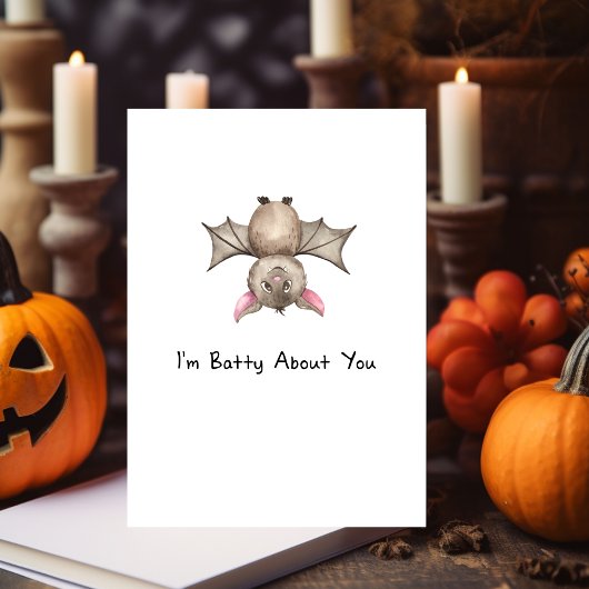 Grappig dat ik gek ben op jou Halloween Waterverf  Feestdagenkaart