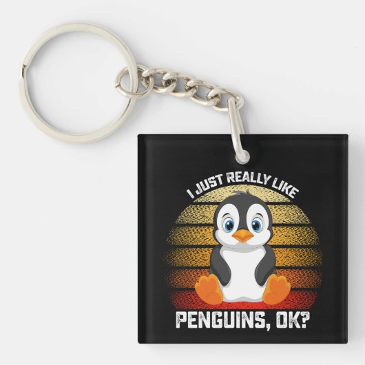 Grappig dat ik gewoon heel erg van pinguïns hou OK Sleutelhanger (Voorkant)