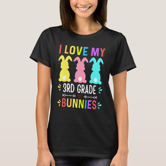Grappig dat ik hou van mijn 3de-klas-Bunnies-leraa T-shirt (Voorkant)