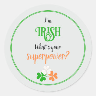 Grappig dat ik Ierse supermacht ben Ronde Sticker
