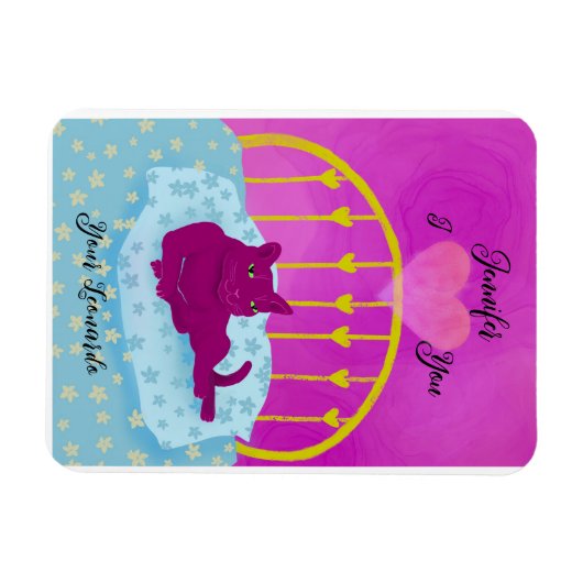 Grappig dat ik je hoor van gepersonaliseerde kat magneet (Horizontaal)