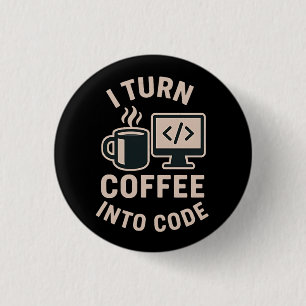 Grappig dat ik koffie in code vertaal ronde button 3,2 cm