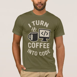 Grappig dat ik koffie in code vertaal t-shirt