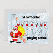 Grappig dat ik liever Netball Kerstmis zou spelen Briefkaart (Voorkant / Achterkant)