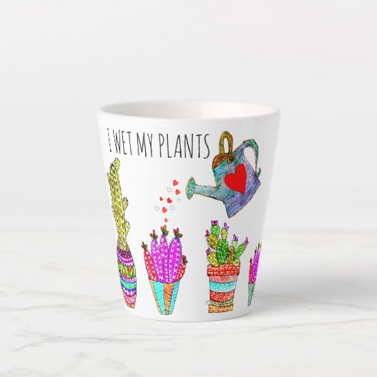 Grappig dat ik mijn Planten cacti nat maak Latte Mok (Voorkant)