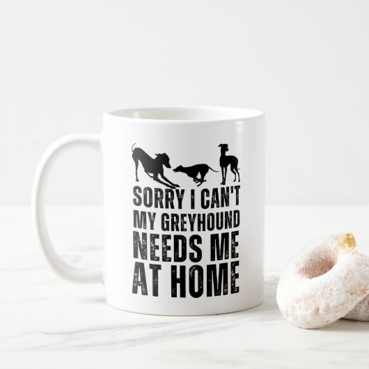 Grappig dat ik niet kan dat mijn windhond me thuis koffiemok (Met donut)