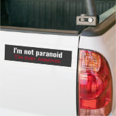 Grappig dat ik niet paranoïde ben bumpersticker (Op Truck)