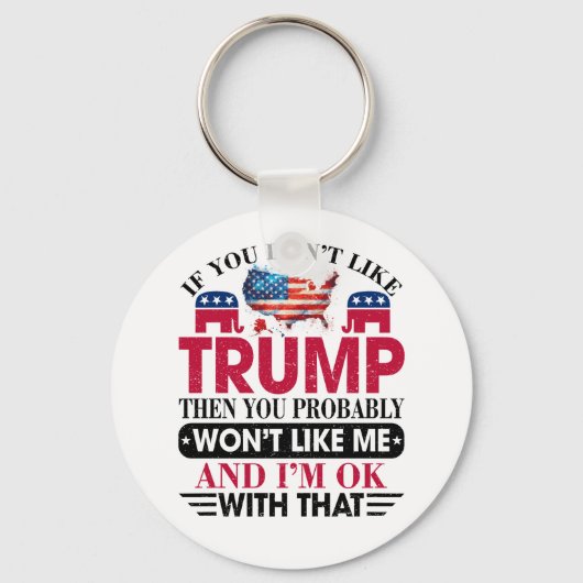 Grappig dat ik niet van Trump houd Sleutelhanger (Achterkant)