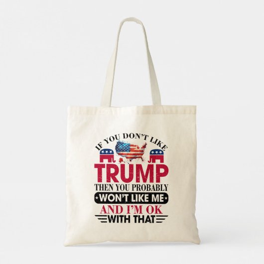 Grappig dat ik niet van Trump houd Tote Bag (Achterkant)