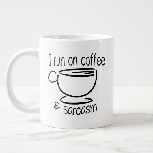 Grappig dat ik op koffie en sarcasme loop extra grote beker (Links)