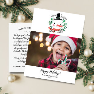 Grappig dat ik op Santa's Good List kerstfoto sta Briefkaart