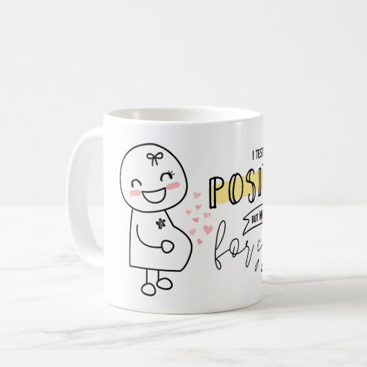 Grappig dat ik positieve zwangerschapsuitkondiging koffiemok (Voorkant links)