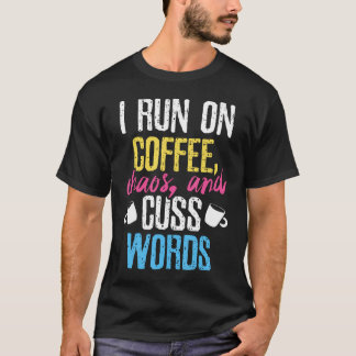 Grappig dat ik ren op koffie chaos en nep woorden  t-shirt