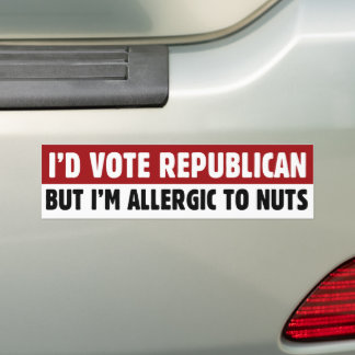 Grappig dat ik Republikein zou stemmen, maar ik be Bumpersticker