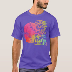 Grappig dat ik speel als een Girl Softball Basebal T-shirt