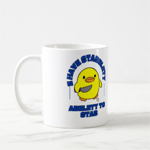 Grappig dat ik stabiliteit heb om een eend te stek koffiemok