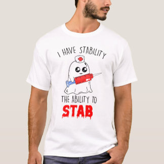 Grappig dat ik stabiliteit heb om te steken t-shirt