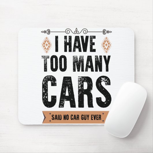 Grappig dat ik te veel auto's heb. muismat (Met muis)