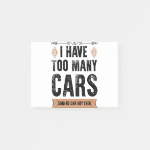 Grappig dat ik te veel auto's  heb. post-it® notes