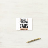 Grappig dat ik te veel auto's  heb. post-it® notes (Op bureau)