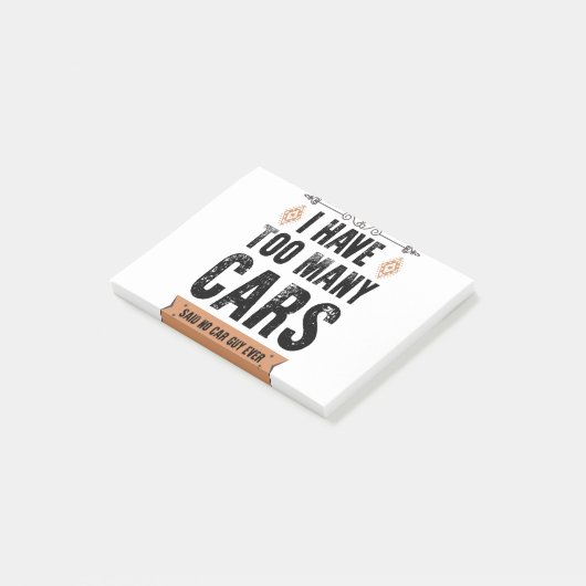 Grappig dat ik te veel auto's  heb. post-it® notes (Schuin)