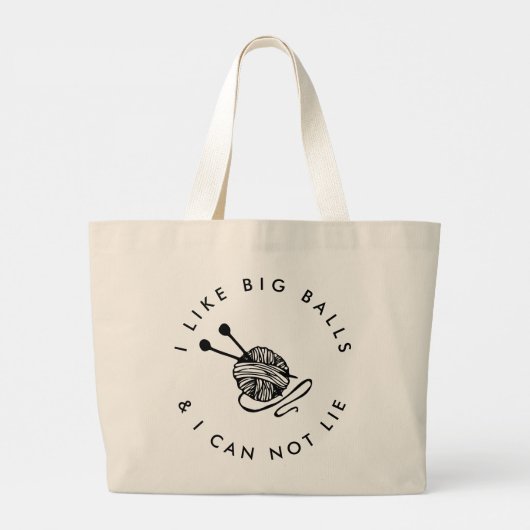 Grappig dat ik van grote ballen hou grote tote bag (Achterkant)