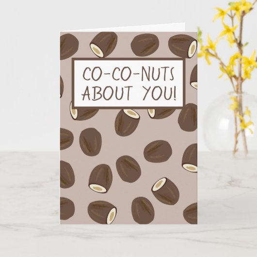 Grappig dat ik van je hou, Coconut Patroon Kaart (Gele Bloem)