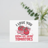 Grappig dat ik van je hou van mijn hoofd tomaten V Briefkaart (Staand voorkant)