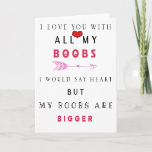 Grappig dat ik van je hou, voor hem. kaart