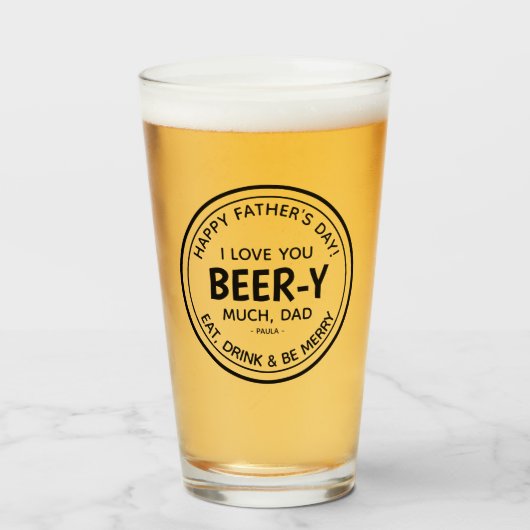 Grappig dat ik veel van je hou, pa glas (Voorkant gevuld)