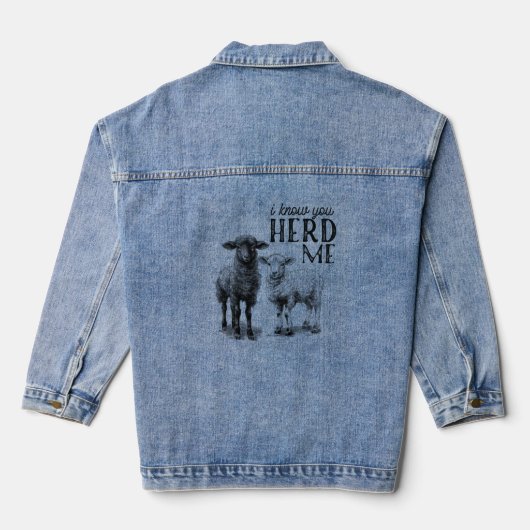 Grappig dat ik weet dat je me schapen hoorde denim jacket (Achterkant)