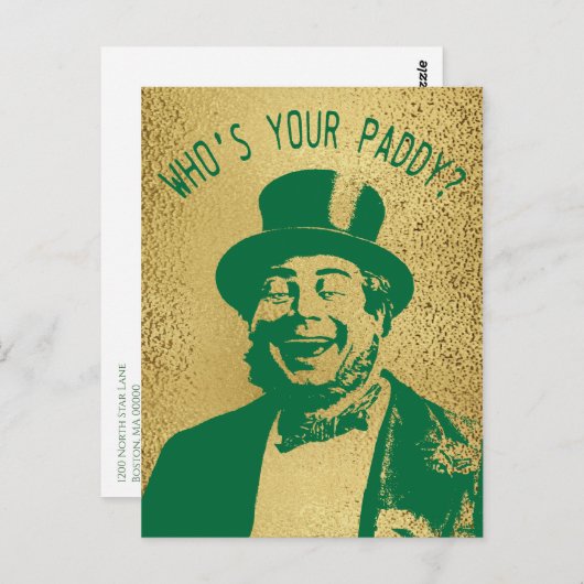 Grappig, dat is je Paddy Gold Saint Patricks Dag Briefkaart (Voorkant / Achterkant)