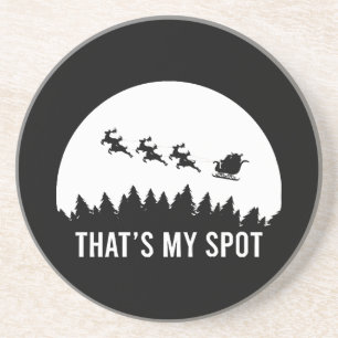 Grappig dat is mijn plek Kerstmis Sessie Santa op Zandsteen Onderzetter