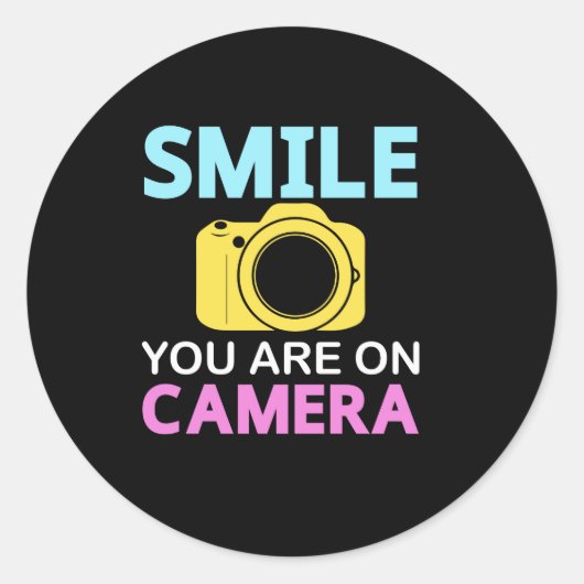 Grappig dat je camera-Sticker bent Ronde Sticker (Voorkant)