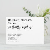 Grappig dat je eindelijk de datum verdeelt save the date (Staand voorkant)