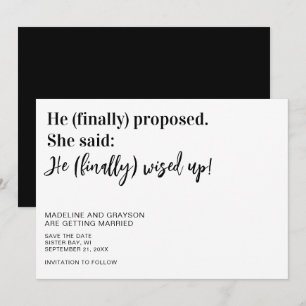 Grappig dat je eindelijk de datum verdeelt save the date