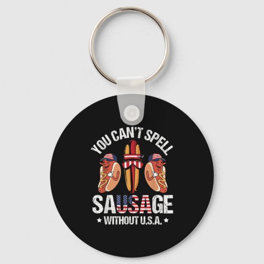 Grappig dat je geen worst kunt spellen zonder US Q Sleutelhanger (Voorkant)