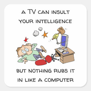 Grappig dat je je intelligentie als een computerwi vierkante sticker