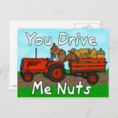 Grappig dat je me drijft op Nuts Squirrel Pun Vale Feestdagenkaart (Voorkant / Achterkant)