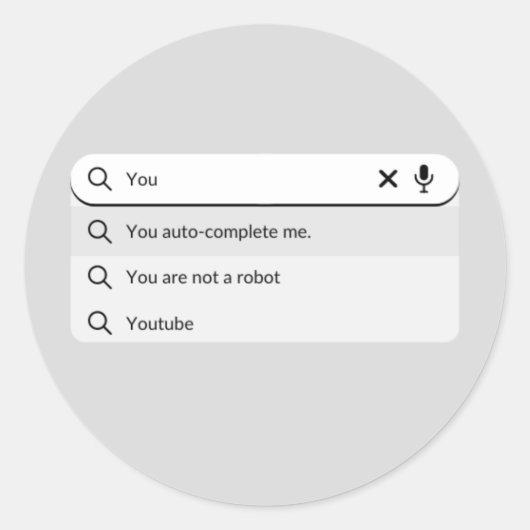 Grappig dat je me Valentijnsdag humor automatisch  Ronde Sticker (Voorkant)