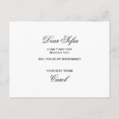 Grappig dat je mijn bruidsmeisje eenvoudig bent uitnodiging briefkaart (Achterkant)