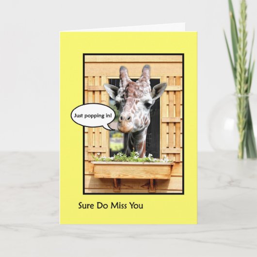 Grappig dat je mist, zet Giraffe door het raam. Kaart (Voorkant)