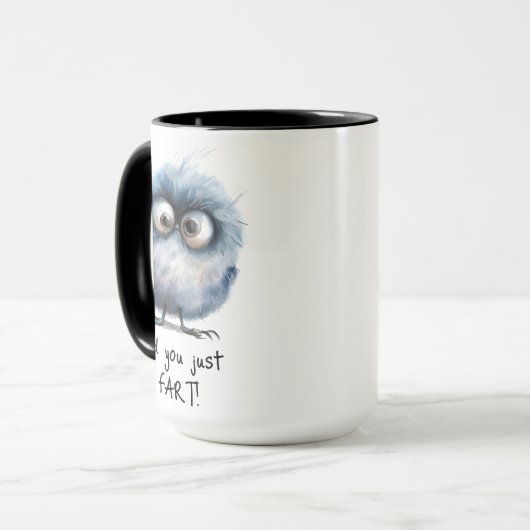 Grappig dat je net vogelkoffie schoot mok (Voorkant links)