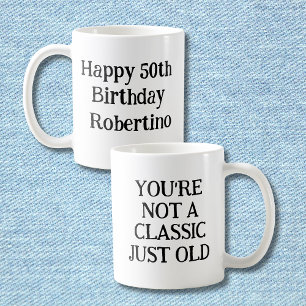 Grappig dat je niet klassiek bent, maar oud 50ste koffiemok